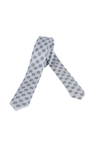 Cantarelli men's tie - 5 cm narrow - light blue background pattern