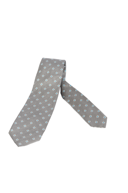 Cravatta uomo Barba - fantasia quadri fondo grigio