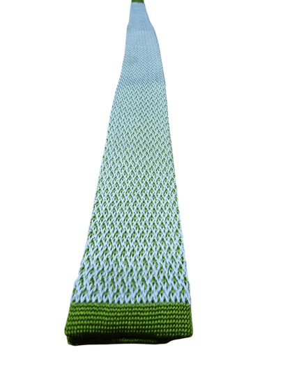 Altea Men's Tie - Green/White Silk Knit