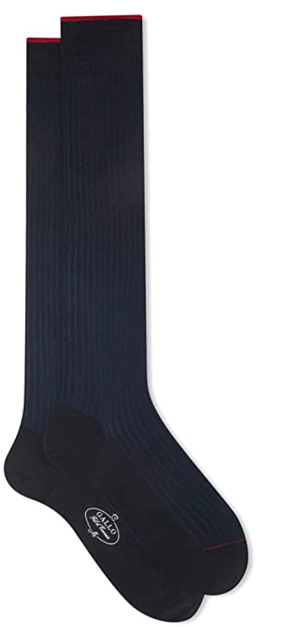 Calze Lunghe Uomo - Gallo - Cotone Nero/oltremare Vanisé