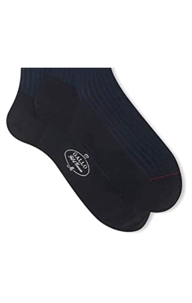 Calze Lunghe Uomo - Gallo - Cotone Nero/oltremare Vanisé