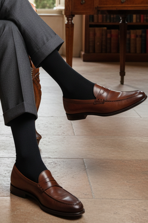 Calze Lunghe Uomo Gallo - Nero Tinta Unita - Eleganti