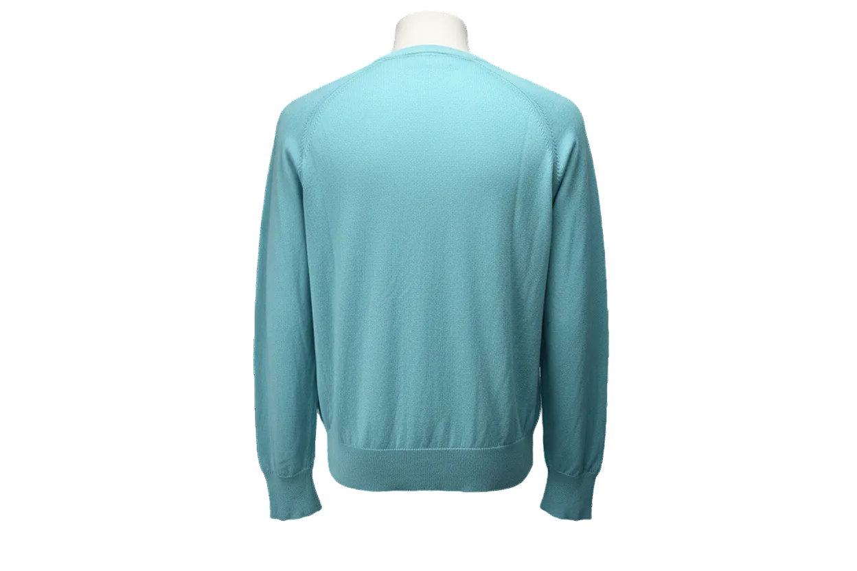 Cardigan uomo La Fileria bottoni azzurro 100% cotone - vista posteriore - Made in Italy