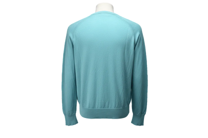 Cardigan uomo La Fileria bottoni azzurro 100% cotone - vista posteriore - Made in Italy