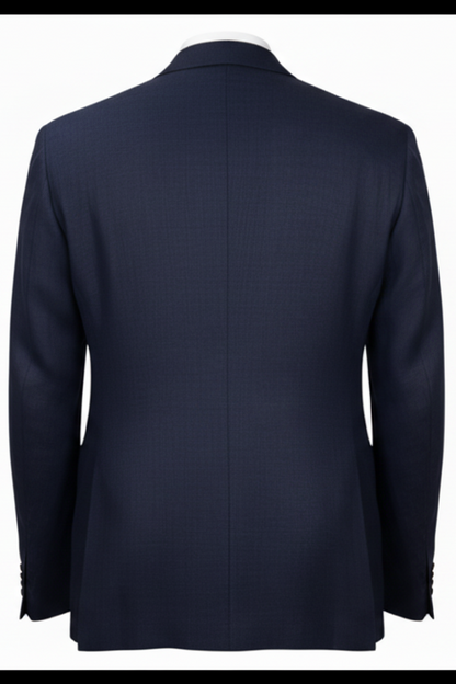 Giacca uomo The Gigi tre bottoni blu scuro 100% cotone - vistaposteriore - Made in Italy