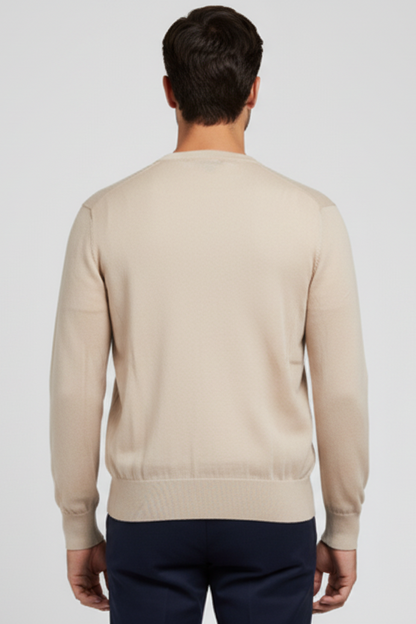 Cardigan uomo Montezemolo - Bottoni 100% Cotone Colore Beige Made in Italy