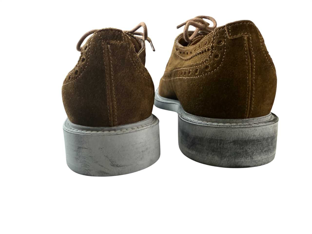 Scarpa Uomo Santoni - Derby Brogue Rondine Scamosciate