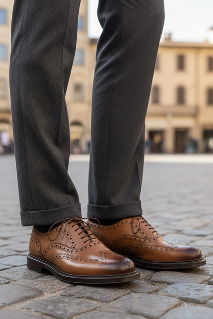 Scarpa Uomo Santoni - Derby Brogue Rondine