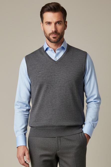 Maglia gilet uomo Paolo Pecora - Lana Scollo a V Made in Italy