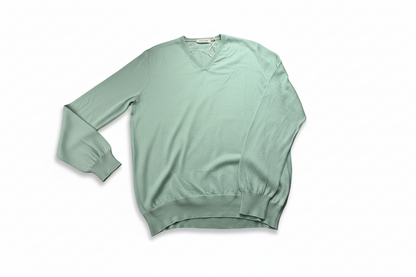 Pullover uomo La Fileria - Scollo a V - Verde acqua