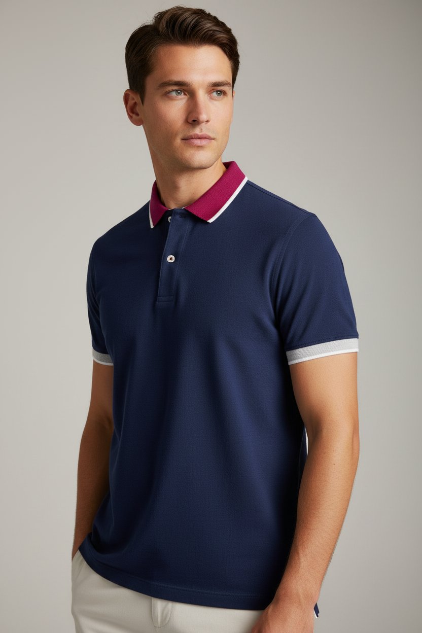 Polo Uomo Navy Blu - maniche corte