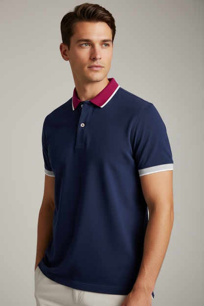 Polo Uomo Navy Blu - maniche corte