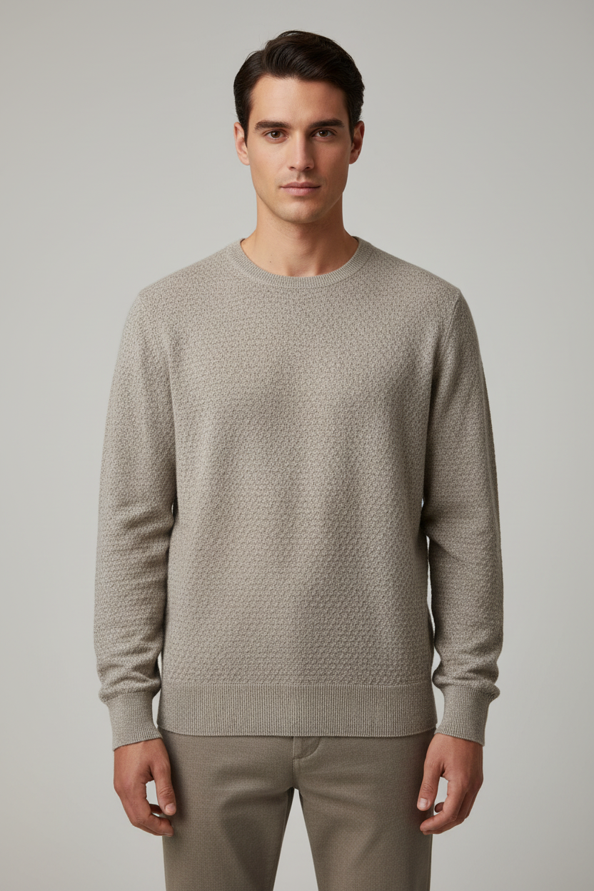 Maglia uomo La Fileria - Girocollo Grigio 100% Cotone Made in Italy