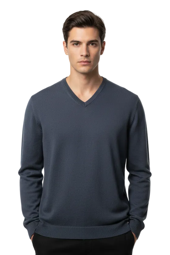Maglia uomo Bramante - Scollo a V Colore Blu notte