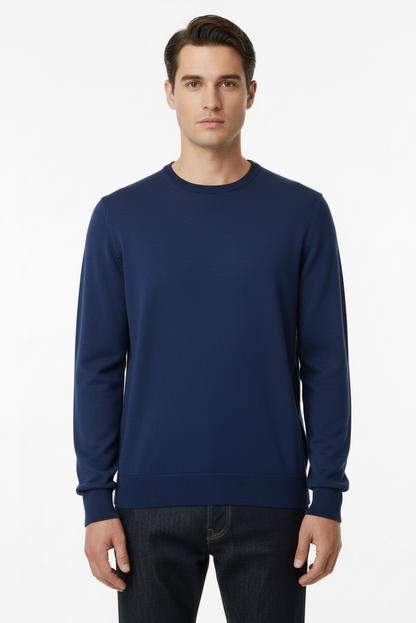 Maglia uomo Laboratori Italiani girocollo colore avion - vista frontale - Made in Italy