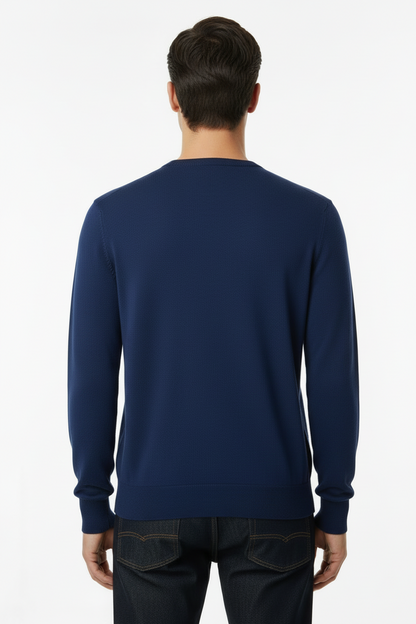 Maglia uomo Laboratori Italiani girocollo colore avion - vista posteriore - Made in Italy