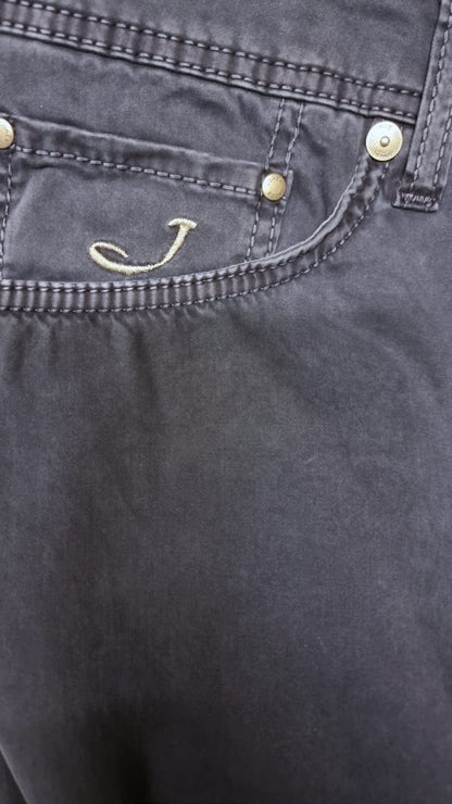 Pantalone Jacob Cohen 622 cotone blu scuro - dettaglio fit - Made in Italy