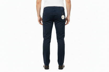 Pantalone Jacob Cohen 622 cotone blu scuro - dettaglio tessuto - Made in Italy