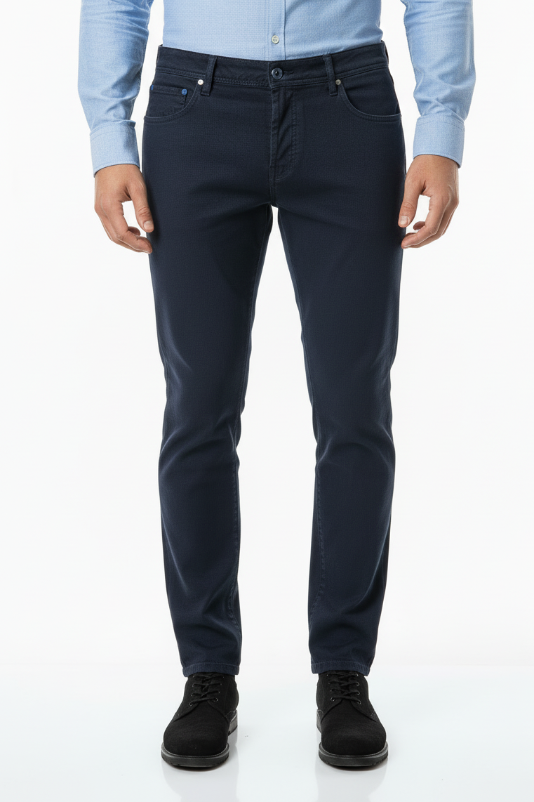 Pantalone Jacob Cohen J622 COMF cotone blu notte slim fit - vista frontale - Made in Italy