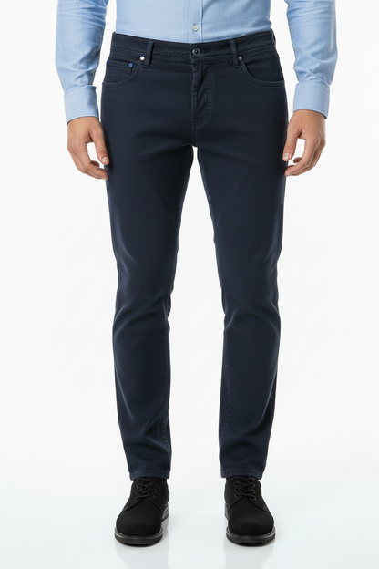Pantalone Jacob Cohen J622 COMF cotone blu notte slim fit - vista frontale - Made in Italy