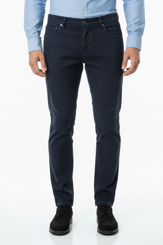 Pantalone Jacob Cohen J622 COMF cotone blu notte slim fit - vista frontale - Made in Italy