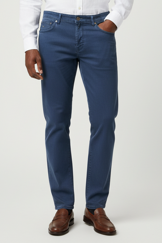 Pantalone Jacob Cohen PW622 Vintage cotone blu scuro slim fit - vista frontale - Made in Italy