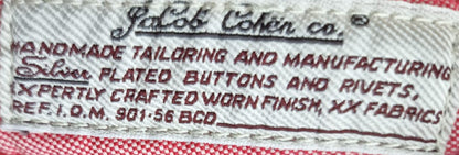 Pantalone Jacob Cohen PW688 cotone aragosta - dettaglio chiusura - Made in Italy