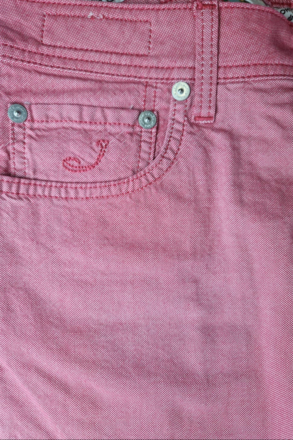 Pantalone Jacob Cohen PW688 cotone aragosta - dettaglio tasche - Made in Italy