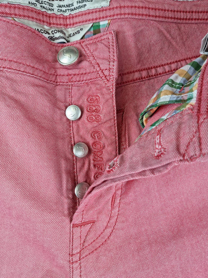 Pantalone Jacob Cohen PW688 cotone aragosta - dettaglio tessuto - Made in Italy