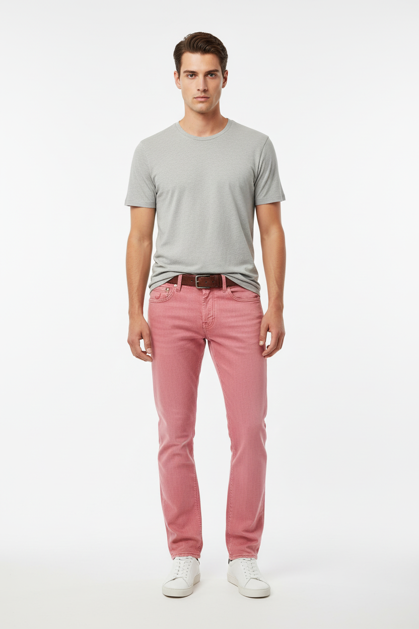 Pantalone Jacob Cohen PW688 cotone aragosta - vista laterale - Made in Italy