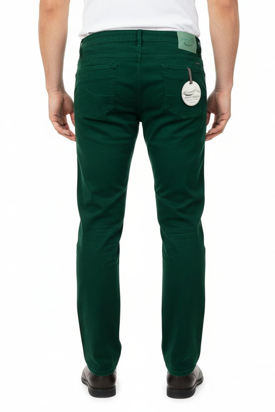 Pantalone Jacob Cohen cotone verde smeraldo slim fit - vista posteriore - Made in Italy