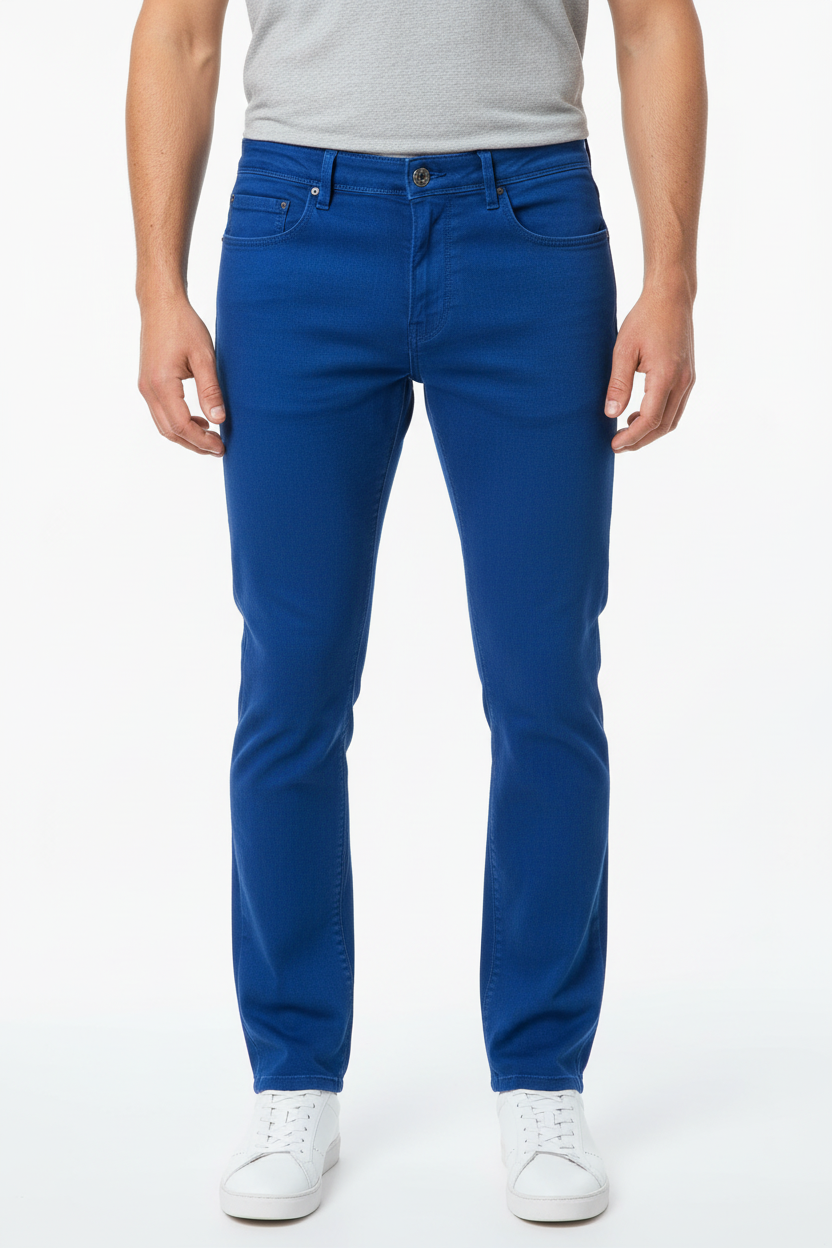 Pantalone PT05 cinque tasche blu elettrico slim fit - vista frontale - Made in Italy