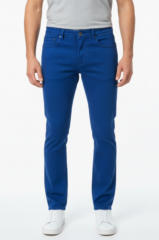 Pantalone PT05 cinque tasche blu elettrico slim fit - vista frontale - Made in Italy