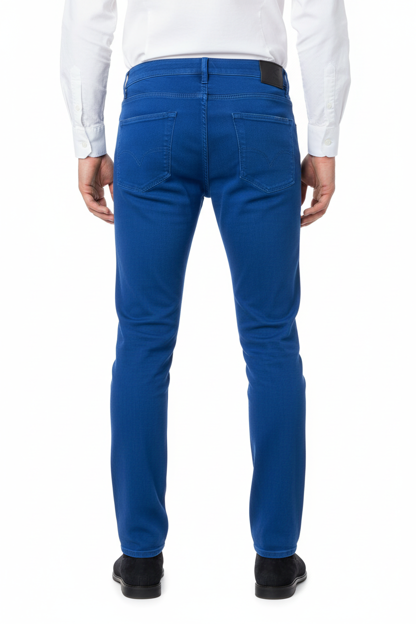 Pantalone PT05 cinque tasche blu elettrico slim fit - vista posteriore - Made in Italy