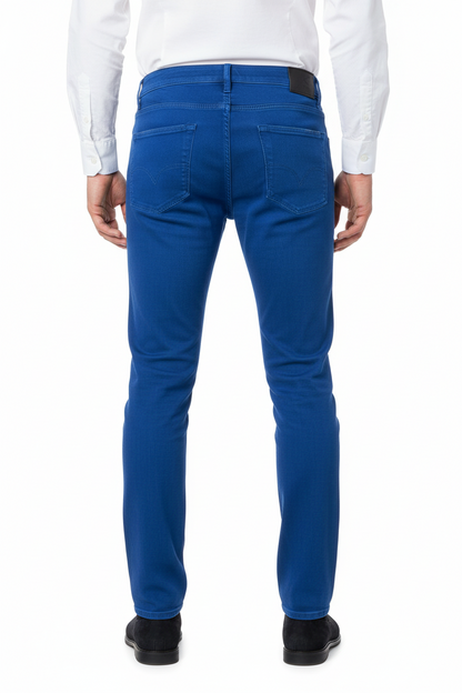 Pantalone PT05 cinque tasche blu elettrico slim fit - vista posteriore - Made in Italy