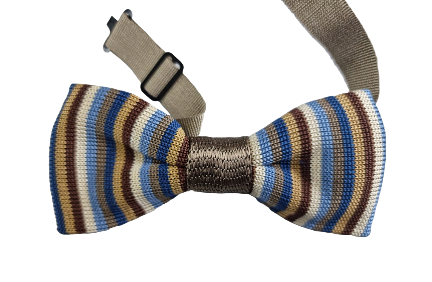 Papillon uomo Gallo seta biscotto panna righe multicolor - Made in Italy