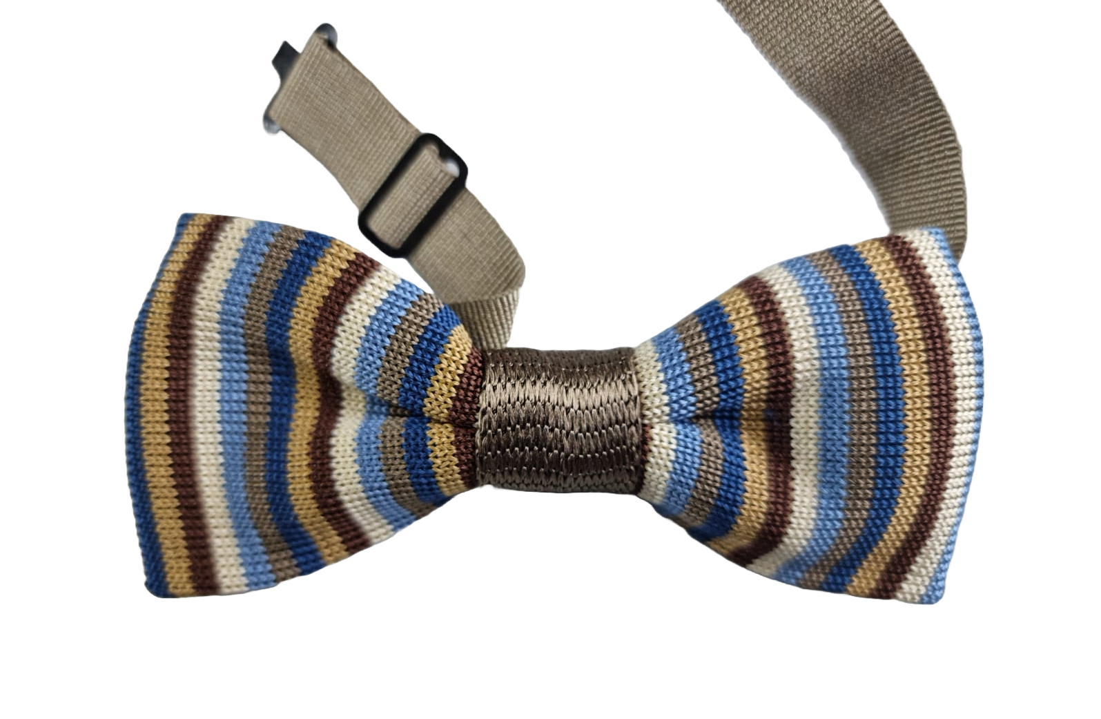 Papillon uomo Gallo seta biscotto panna righe multicolor - Made in Italy