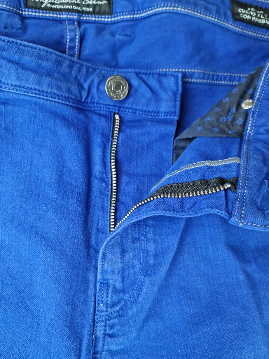 Pantalone PT05 cinque tasche blu elettrico - dettaglio tasche - Made in Italy