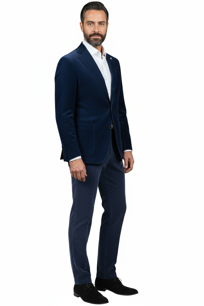 Abito uomo L.B.M. 1911 - Velluto rigato blu