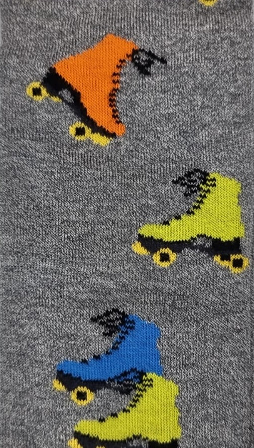 Men's Long Socks - Rooster - Fruit Pattern - Blue/Green