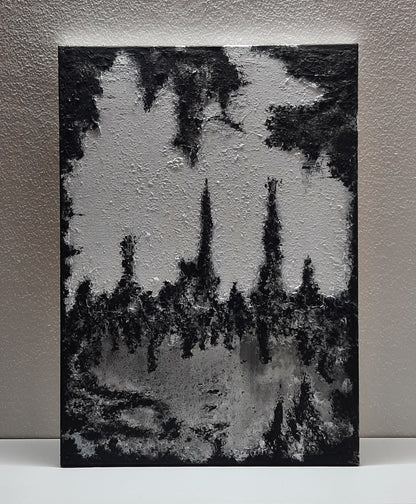Quadro astratto Inchinisadu di AlbarosAtzeni, dipinto acrilico materico 50x70 cm, arte moderna con texture spessa e colori vivaci