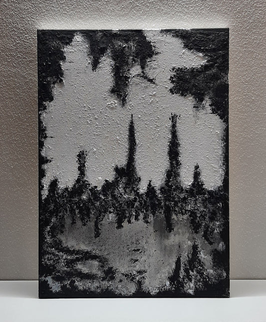 Quadro astratto Inchinisadu di AlbarosAtzeni, dipinto acrilico materico 50x70 cm, arte moderna con texture spessa e colori vivaci