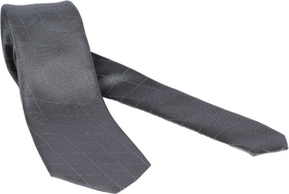 Cravatta uomo Altea con fantasia rombi grigia, accessorio di moda in tessuto elegante.