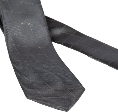 Cravatta uomo Altea in fantasia rombi grigia, accessorio moda elegante per uomo, tessuto di alta qualità.