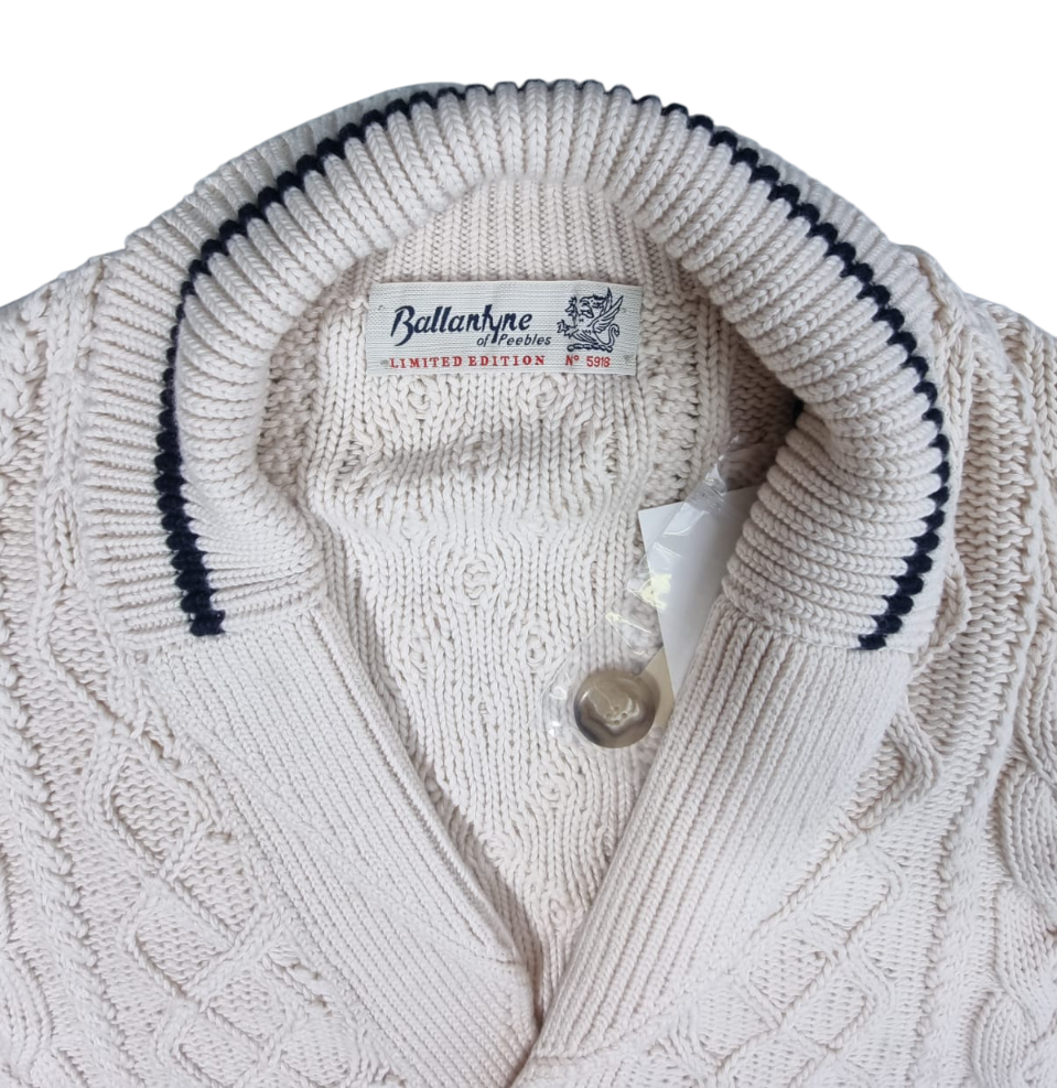 Cardigan da uomo Ballantyne in cotone con motivo jacquard, bottoni, stile elegante e moda italiana in maglia premium.