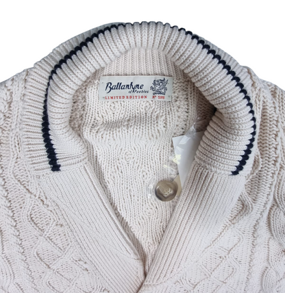 Cardigan da uomo Ballantyne in cotone con motivo jacquard, bottoni, stile elegante e moda italiana in maglia premium.