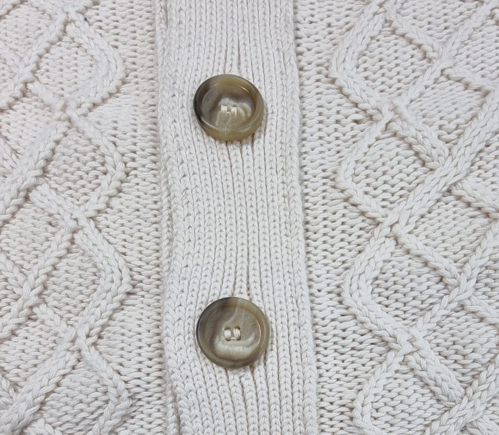 Cardigan uomo Ballantyne in maglia jacquard con bottoni, 100% cotone, elegante e di alta qualità, stile italiano.
