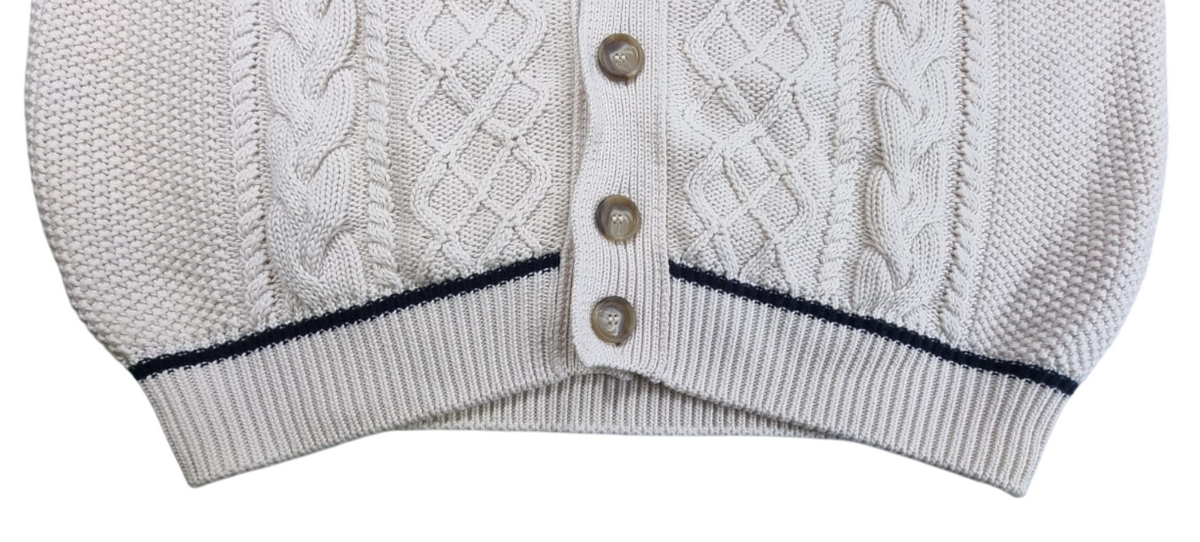 Cardigan uomo Ballantyne in maglia jacquard con bottoni, 100% cotone, elegante e di alta qualità, abbigliamento moda uomo.