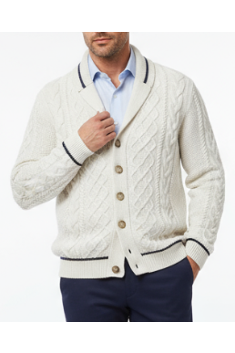 Cardigan uomo Ballantyne Jaquard in cotone con bottoni, maglia premium elegante italiana, moda uomo abbigliamento maglie.