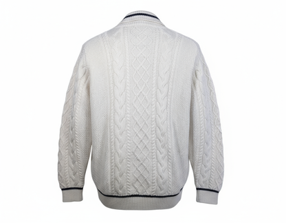 Cardigan da uomo Ballantyne in maglia jacquard con bottoni, 100% cotone, elegante e di alta qualità italiana.